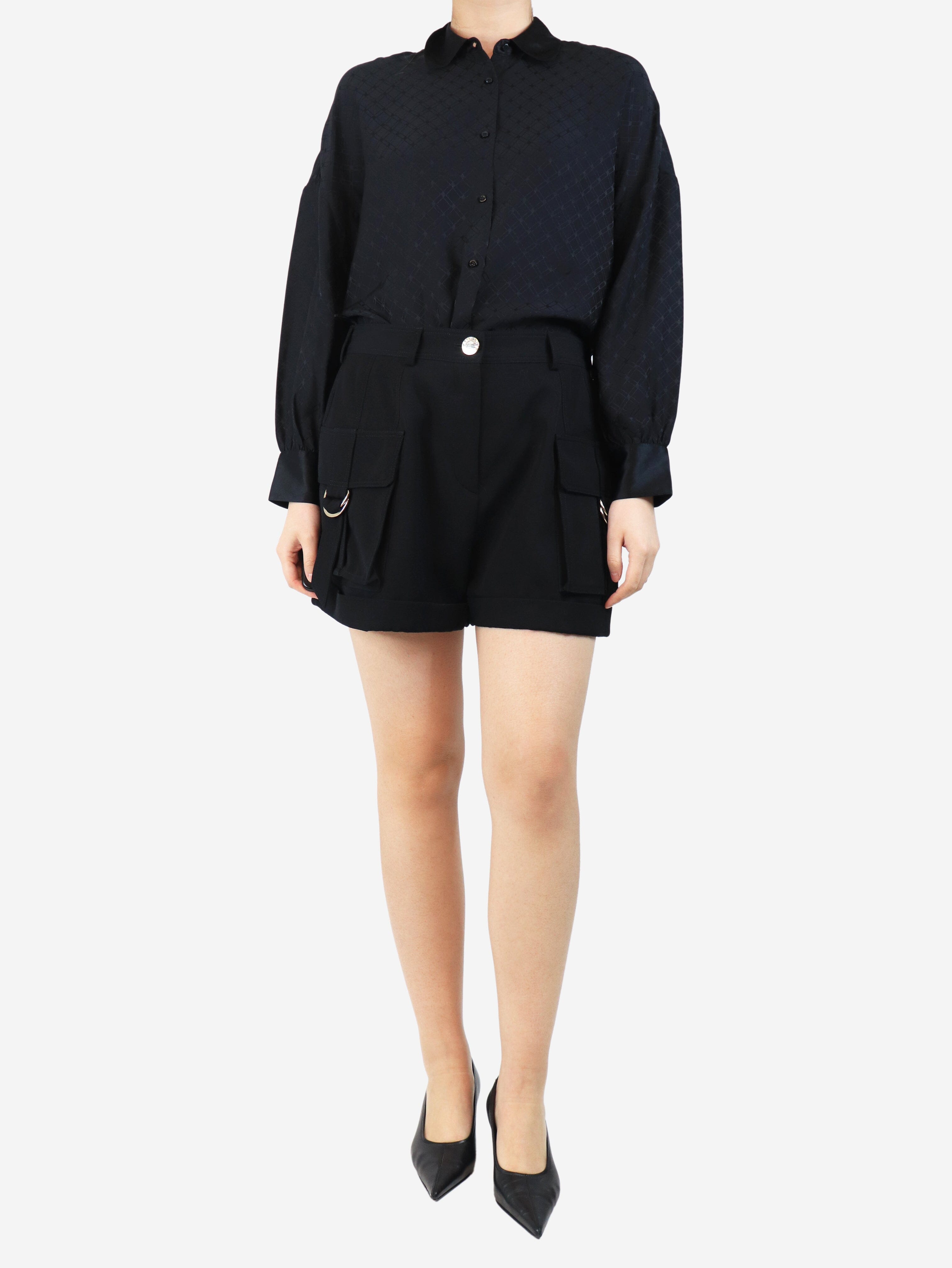 Black wool utility shorts - size UK 18 Shorts Balmain 