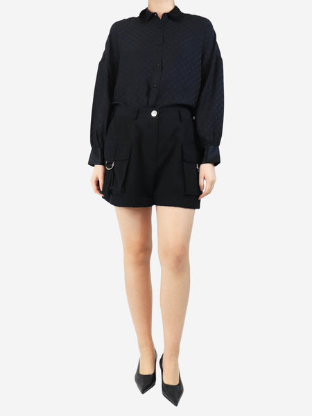 Black wool utility shorts - size UK 18 alternate image