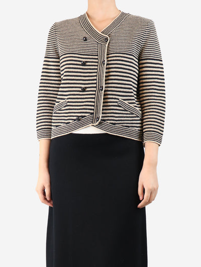 Beige and black striped jacket - size UK 14 Coats & Jackets Chanel 