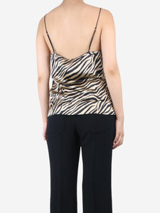 Anine Bing Beige and black silk zebra-print camisole - size M