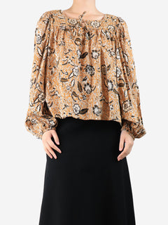 Orange floral printed blouse - size UK 14 Tops Ulla Johnson 
