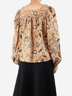 Orange floral printed blouse - size UK 14 Tops Ulla Johnson 