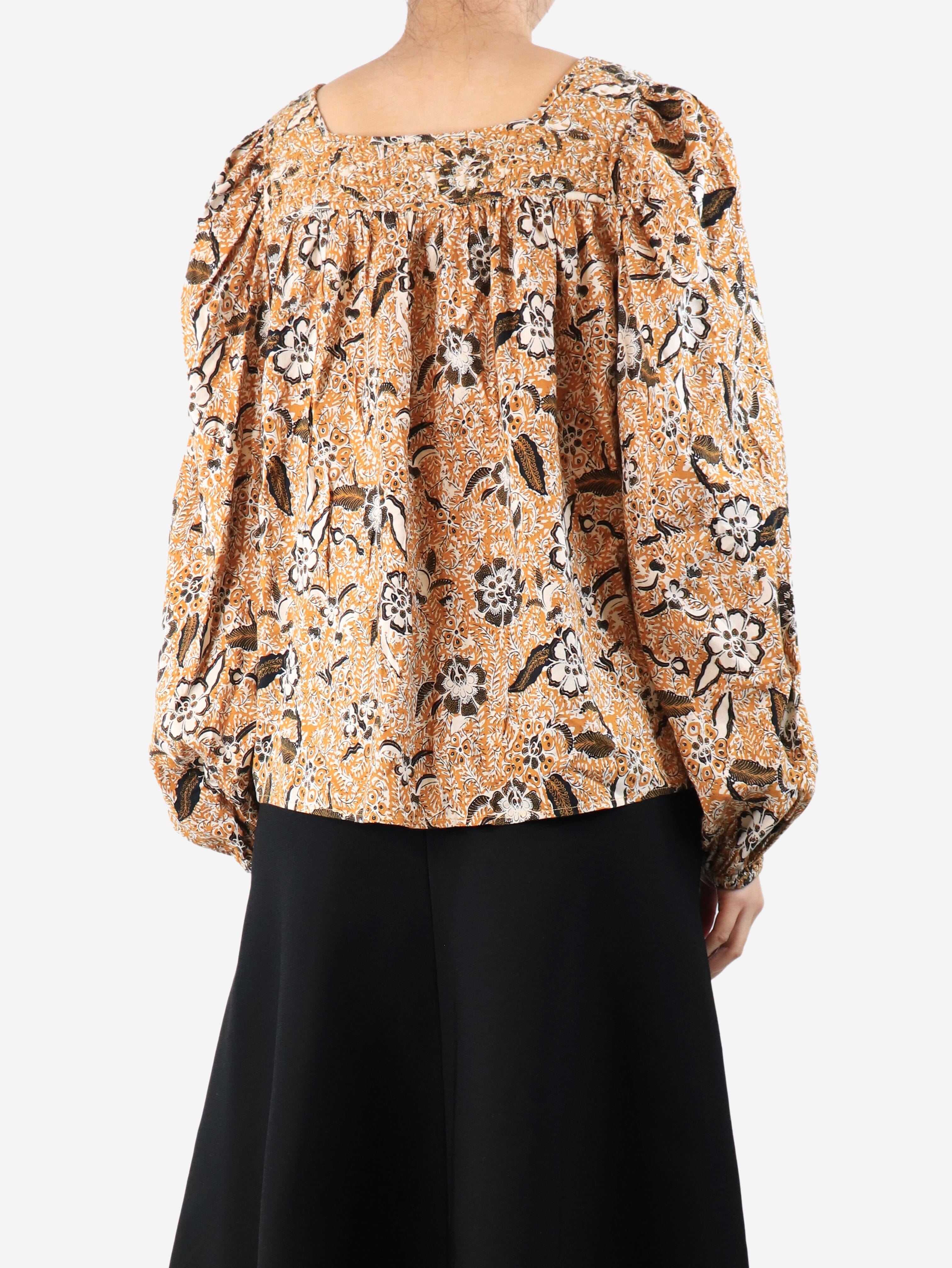 Orange floral printed blouse - size UK 14 Tops Ulla Johnson 