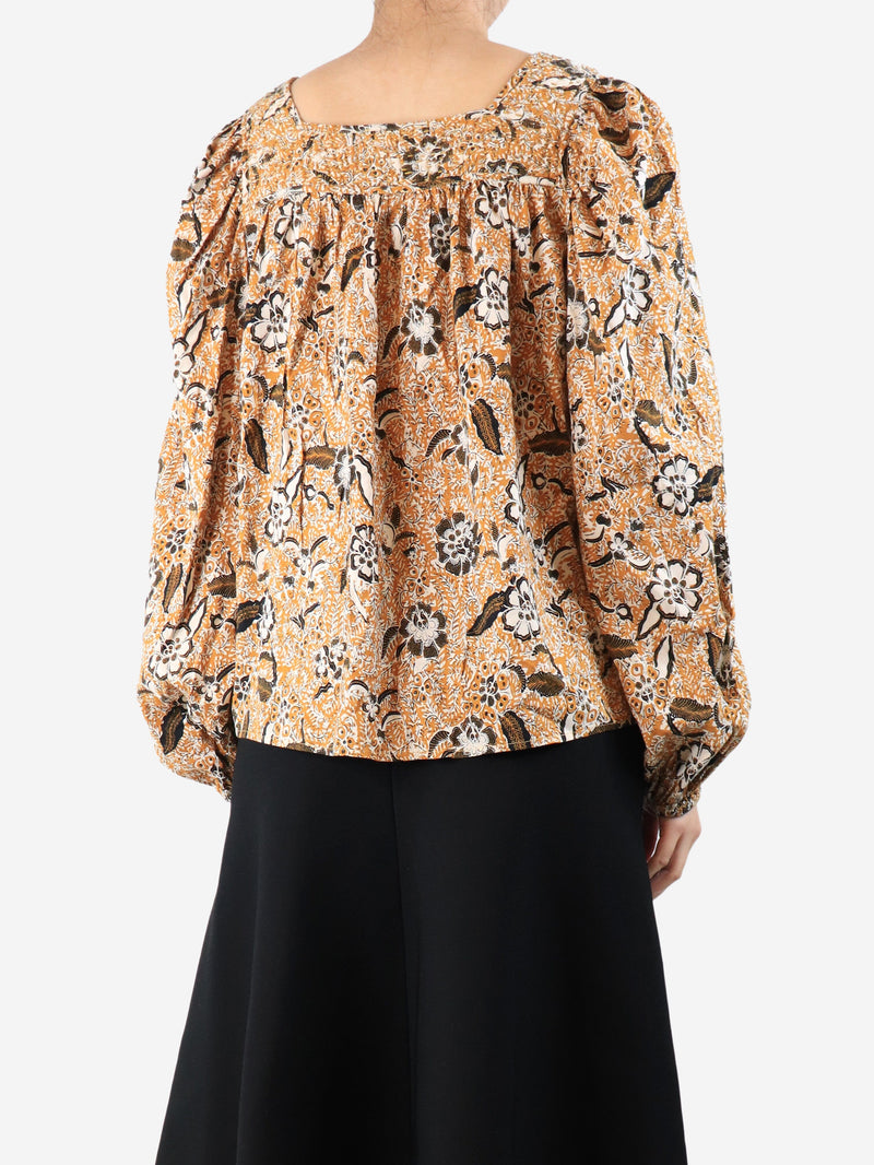 Orange floral printed blouse - size UK 14 Tops Ulla Johnson 
