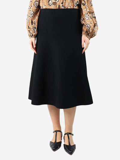 Black flared crepe midi skirt - size L Skirts Theory 