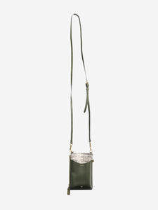 Anya Hindmarch Green zipped pouch phone case