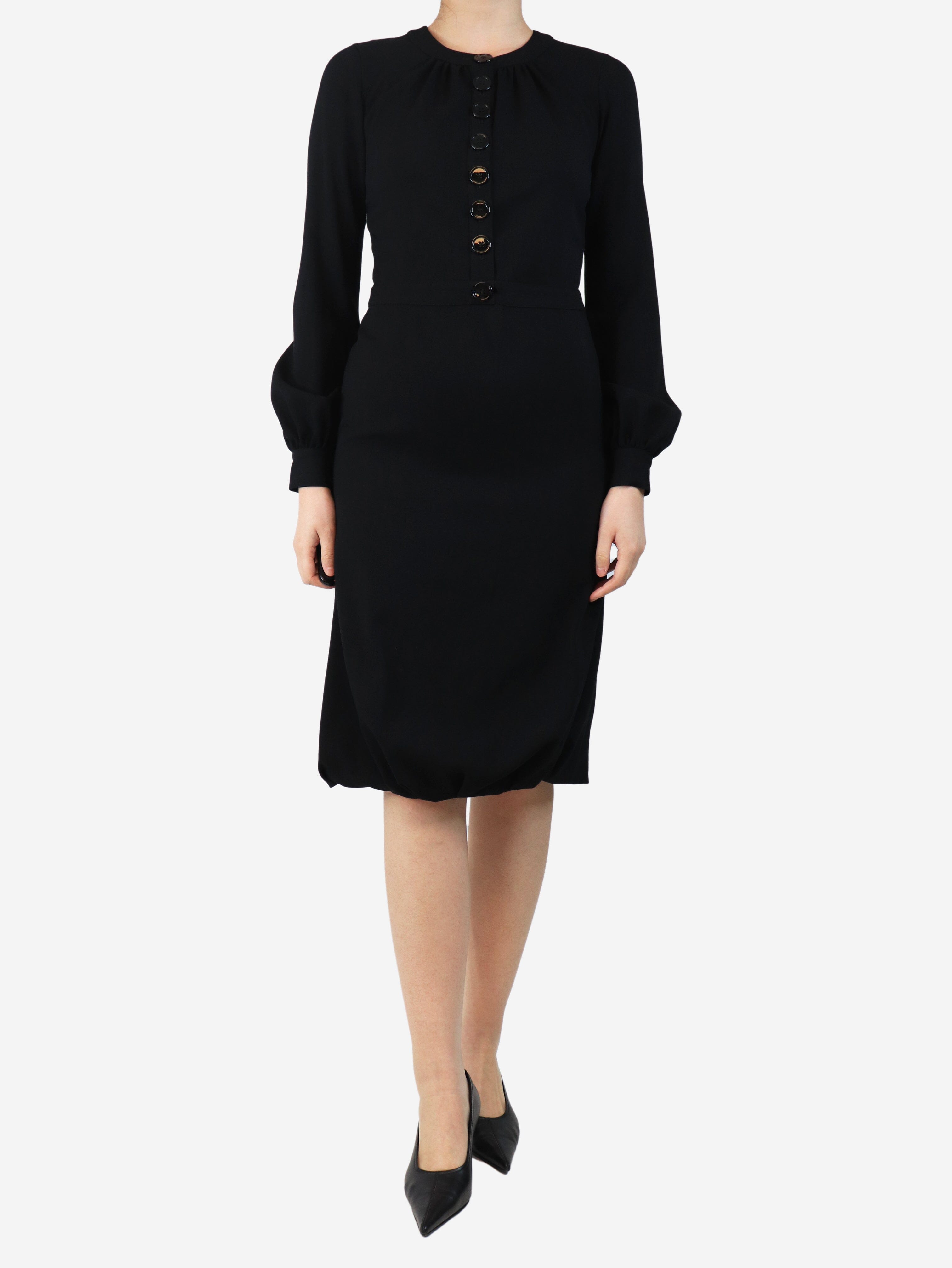 Black wool crepe midi dress - size UK 8 Dresses Burberry 