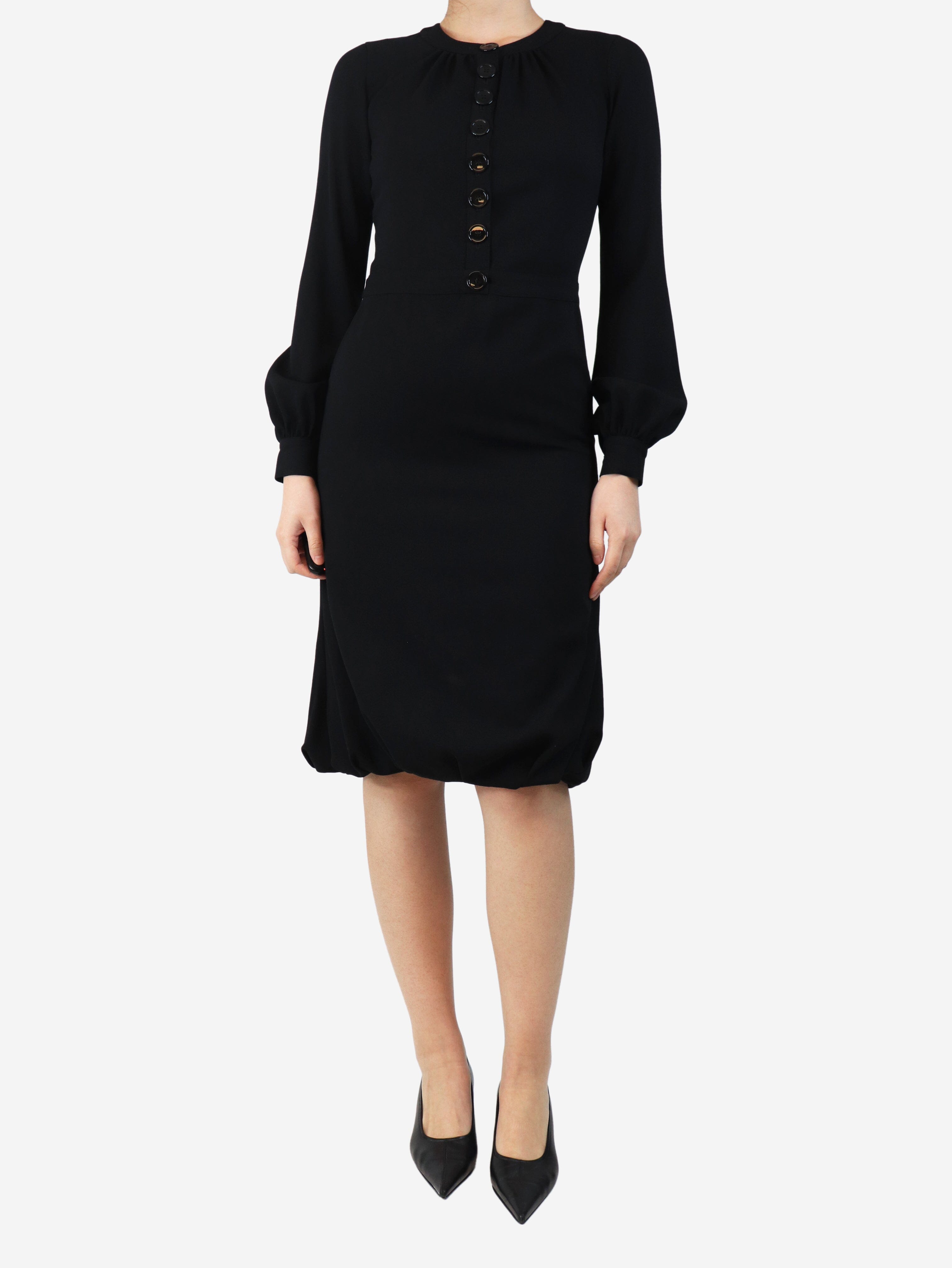 Black wool crepe midi dress - size UK 8 Dresses Burberry 