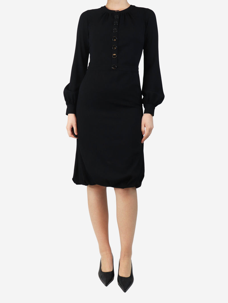 Black wool crepe midi dress - size UK 8 Dresses Burberry 
