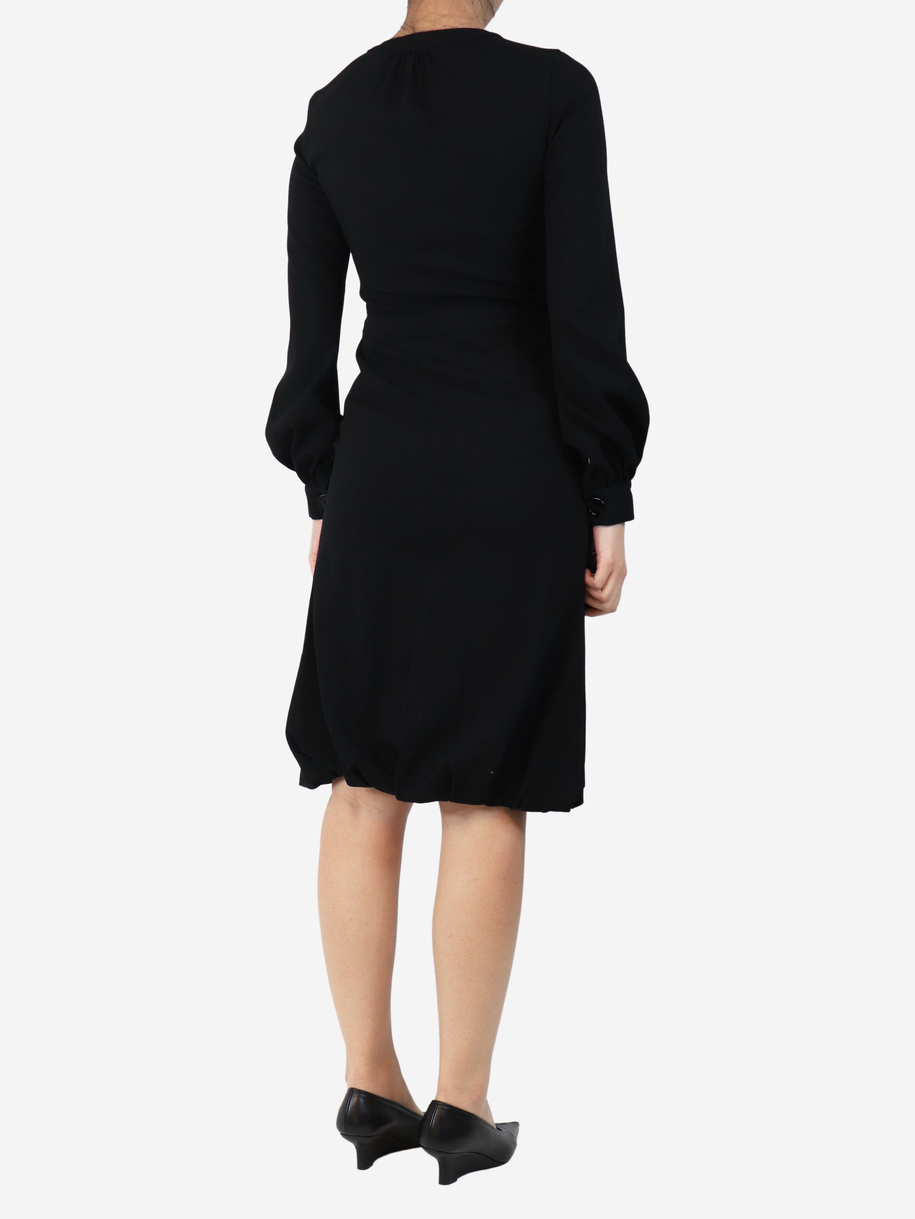 Black wool crepe midi dress - size UK 8 Dresses Burberry 