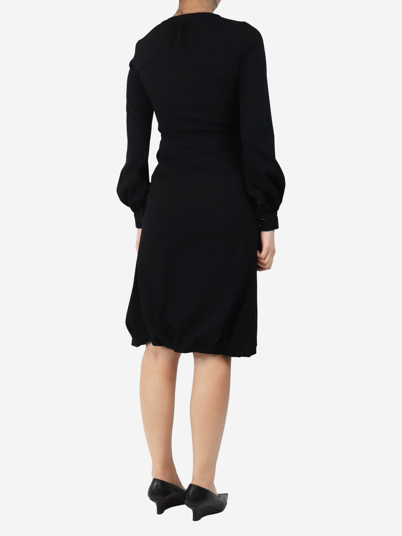 Black wool crepe midi dress - size UK 8 Dresses Burberry 
