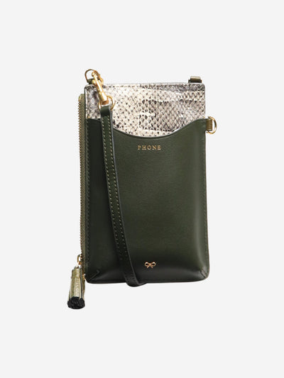 Green zipped pouch phone case Wallets, Purses & Small Leather Goods Anya Hindmarch 