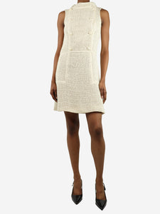 Chanel Cream sleeveless crochet mini dress - size UK 6