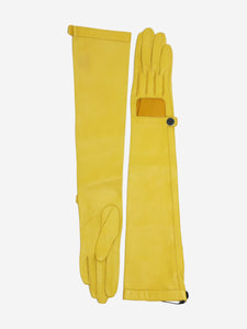 Lanvin Yellow leather long gloves