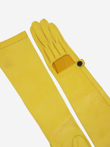 Lanvin Yellow leather long gloves