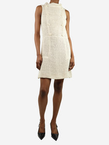 Chanel Cream sleeveless crochet mini dress - size UK 6