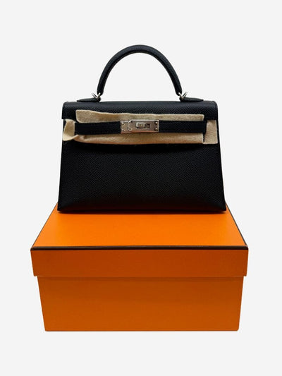 Black 2024 Kelly 25 bag in Epsom leather