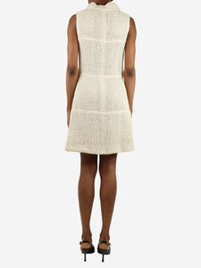 Chanel Cream sleeveless crochet mini dress - size UK 6