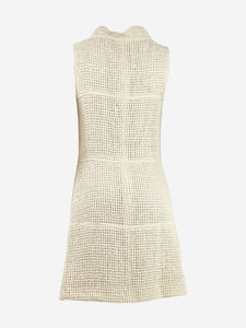 Chanel Cream sleeveless crochet mini dress - size UK 6