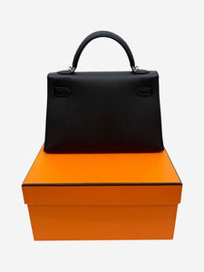 Hermes Black 2024 Kelly 25 bag in Epsom leather