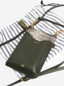 Anya Hindmarch Green zipped pouch phone case
