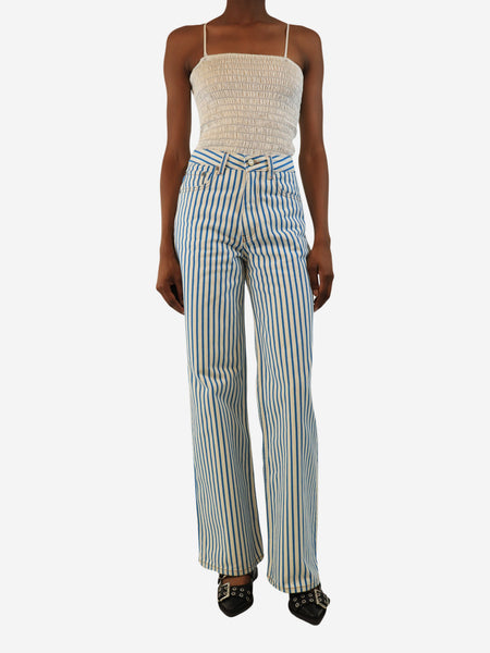 Blue and white Magny striped high-rise jeans - size UK 6 alternate image