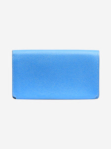 Hermes Blue 2014 bifold wallet in Clemence leather