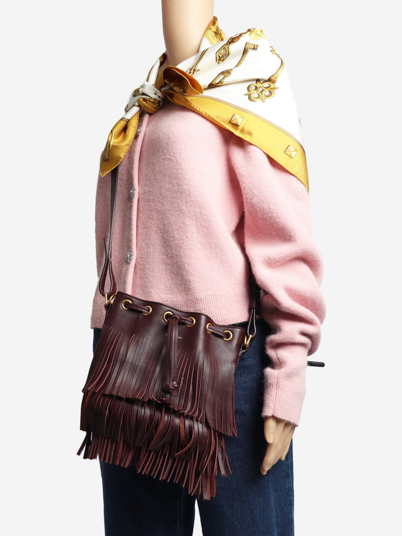 Burgundy fringed Emmanuelle bucket bag Shoulder bags Saint Laurent 