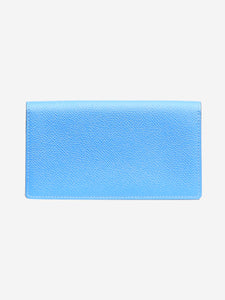 Hermes Blue 2014 bifold wallet in Clemence leather