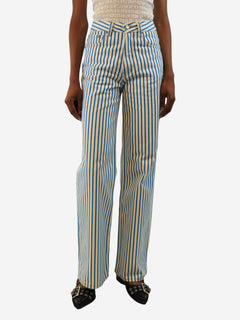 Blue and white Magny striped high-rise jeans - size UK 6 Denim Ganni 