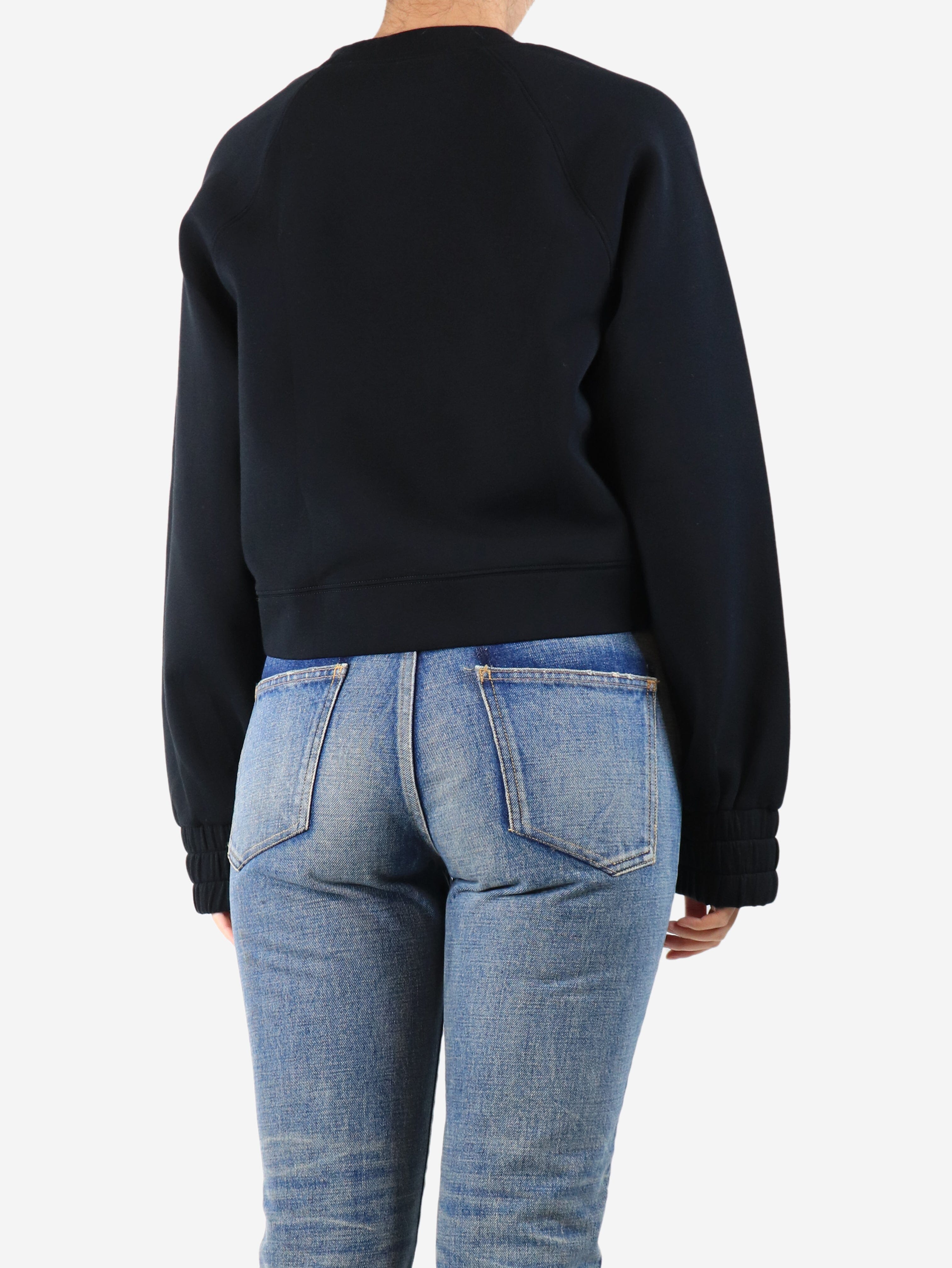 Black cropped scuba sweatshirt - size L Tops Veronica Beard 