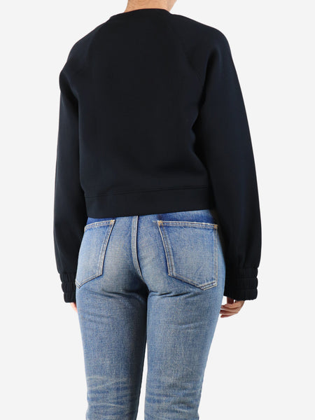 Black cropped scuba sweatshirt - size L alternate image