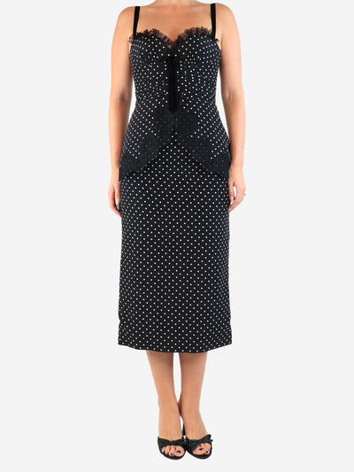 Black and white polka dot midi dress - size UK 8 Dresses Alessandra Rich 