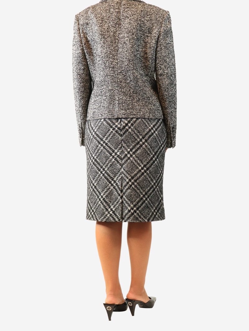 Grey single-breasted tweed blazer - size UK 12 Coats & Jackets Dolce & Gabbana 