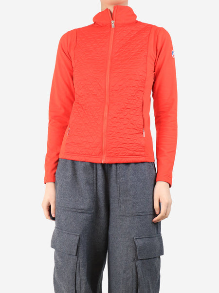 Red quilted zip-up jacket - size M product image