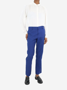Jil Sander Blue straight-leg trousers - size UK 12