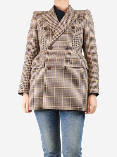 Brown houndstooth plaid jacket - size UK 10 Coats & Jackets Balenciaga 