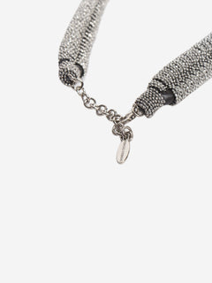 Black leather and monili necklace Necklaces Brunello Cucinelli 