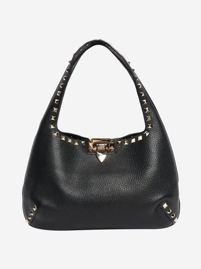 Black Rockstud leather hobo bag Top Handle Bags Valentino 