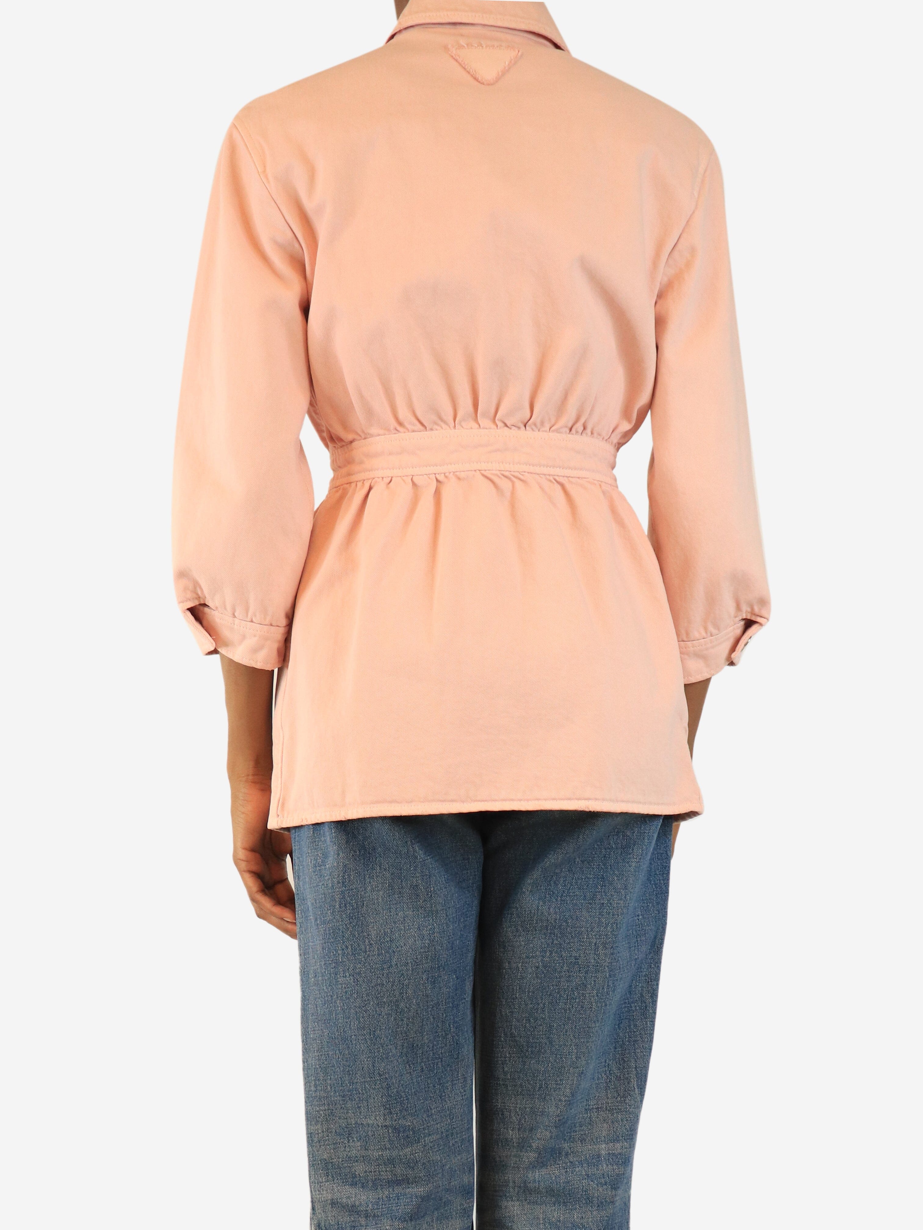 Pink denim jacket - size UK 6