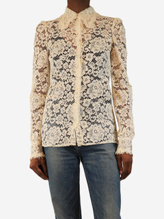 Cream lace shirt - size UK 6 Tops Dolce & Gabbana 