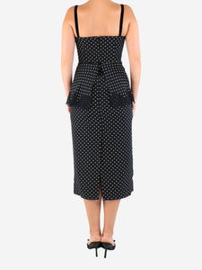 Alessandra Rich Black and white polka dot midi dress - size UK 8