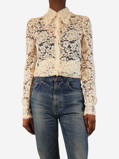 Cream lace shirt - size UK 6 Tops Dolce & Gabbana 