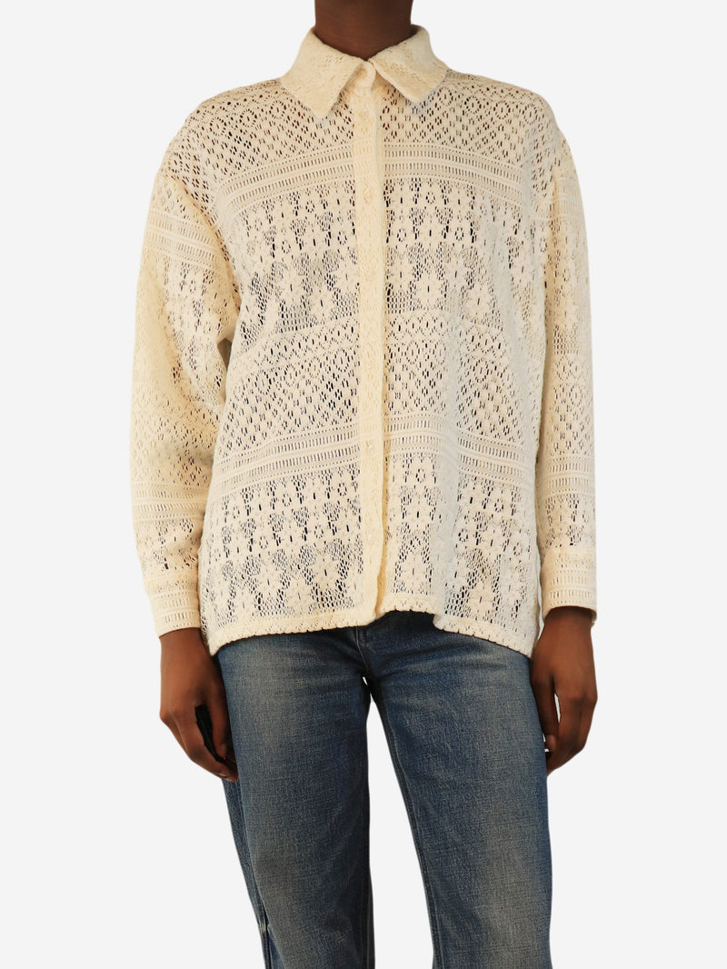 Cream crochet knit shirt - size XS Tops Ba&sh 