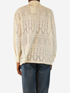 Cream crochet knit shirt - size XS