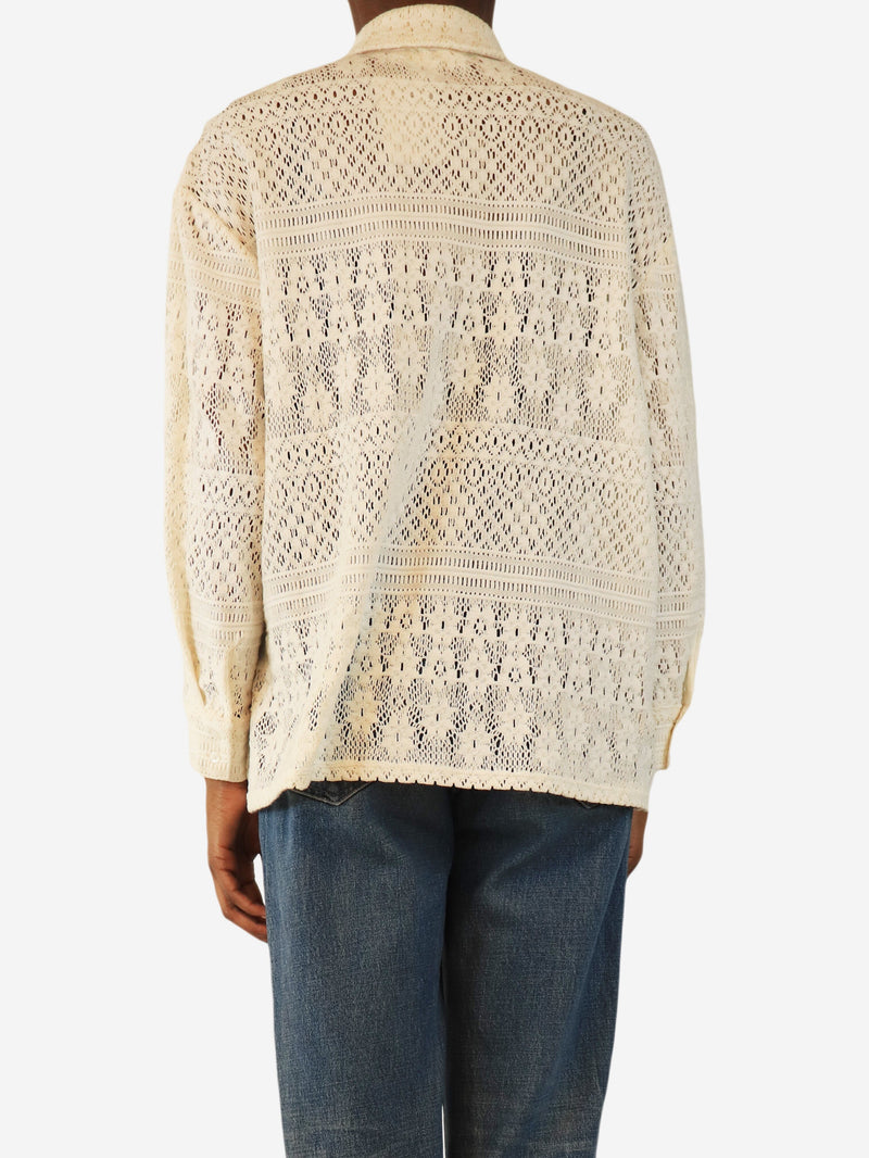 Cream crochet knit shirt - size XS