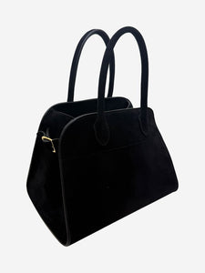The Row Black Margaux 10 top handle bag