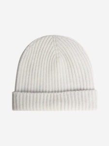 Crimson Light grey cashmere beanie