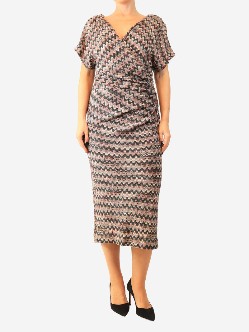 Multicolour zigzag pattern midi dress - size UK 14 Dresses Missoni 