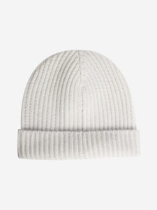 Crimson Light grey cashmere beanie